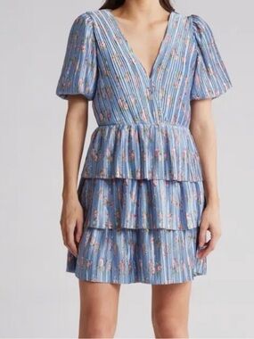strapless open back dress Rent WAYF Pamela Off Shoulder Chiffon Maxi Dress main image 0
